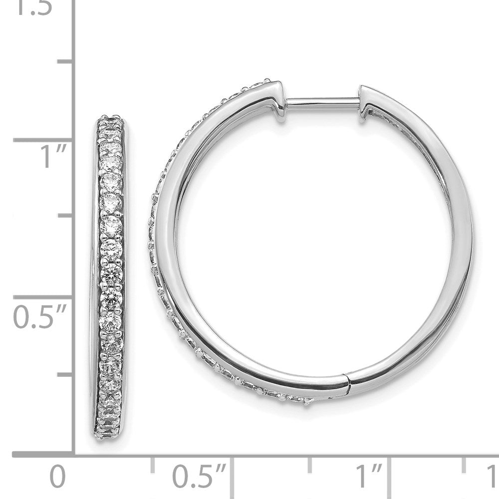 14K Weißgold Creolen mit echten Diamanten