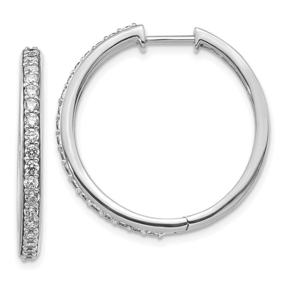14K Weißgold Creolen mit echten Diamanten