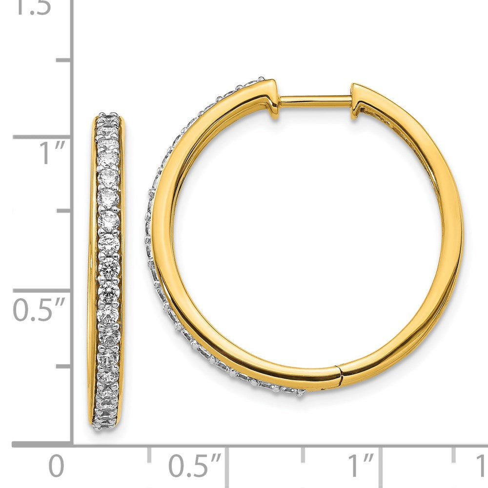 14K Gelbgold Diamant-Creolen mit echten Diamanten