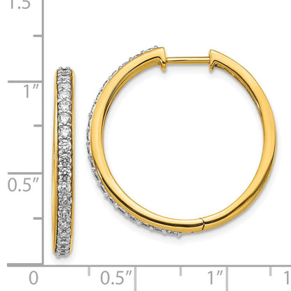 14K Gelbgold Diamant-Creolen mit echten Diamanten