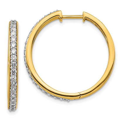 14K Gelbgold Diamant-Creolen mit echten Diamanten