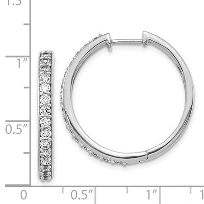 14K Weißgold Creolen mit echten Diamanten