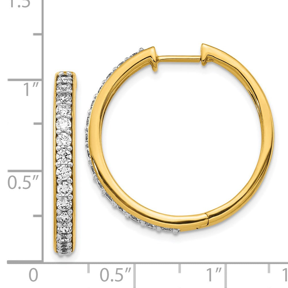 14K Gelbgold Creolen mit echten Diamanten