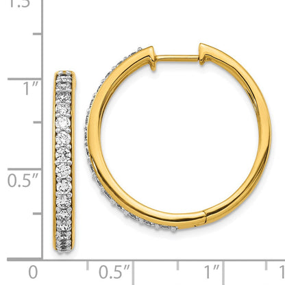 14K Gelbgold Creolen mit echten Diamanten