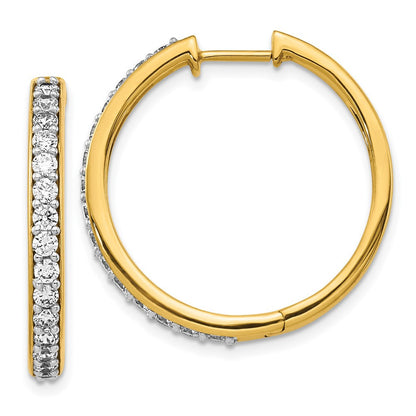 14K Gelbgold Creolen mit echten Diamanten