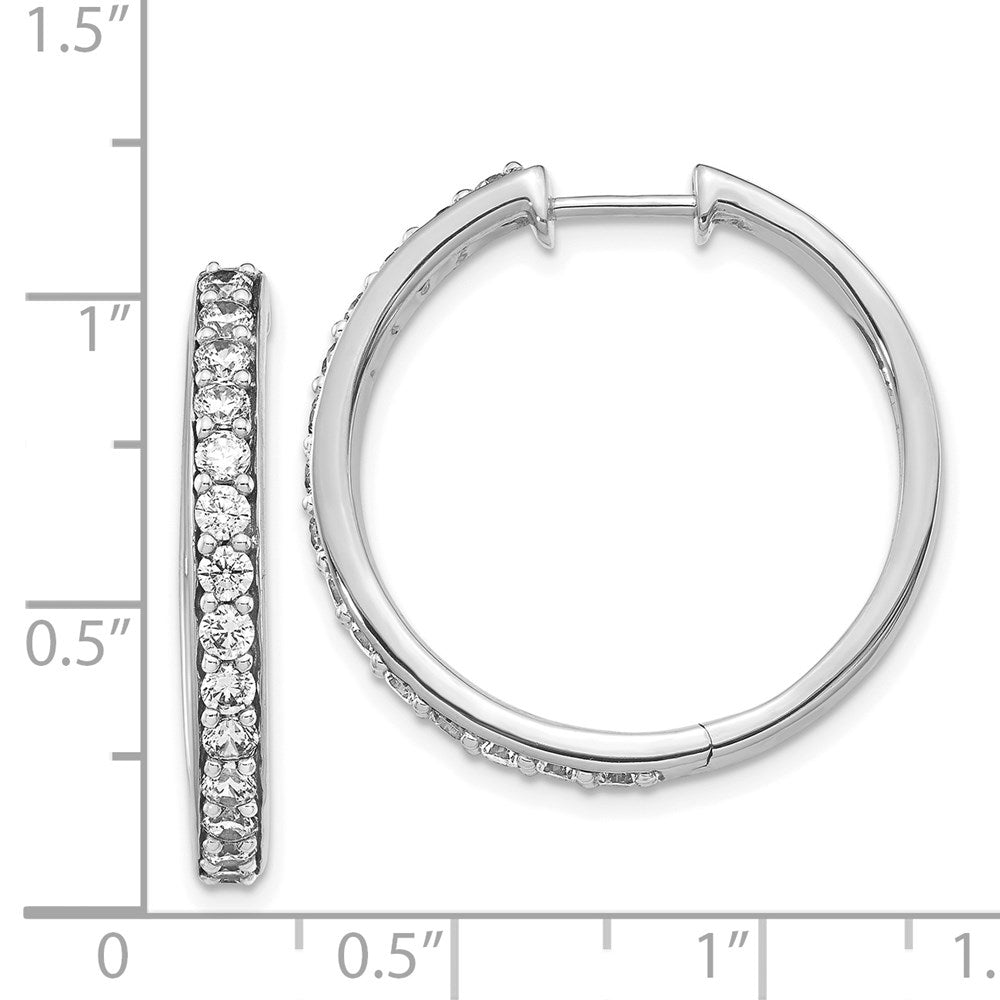 14K Weißgold Creolen mit echten Diamanten