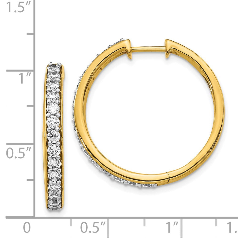 14K Gelbgold Creolen mit echten Diamanten
