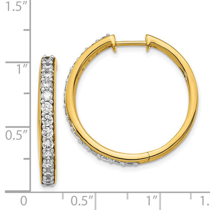 14K Gelbgold Creolen mit echten Diamanten
