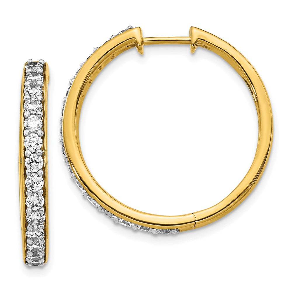 14K Gelbgold Creolen mit echten Diamanten