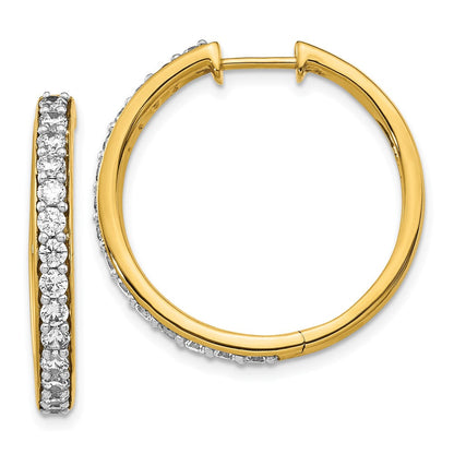 14K Gelbgold Creolen mit echten Diamanten