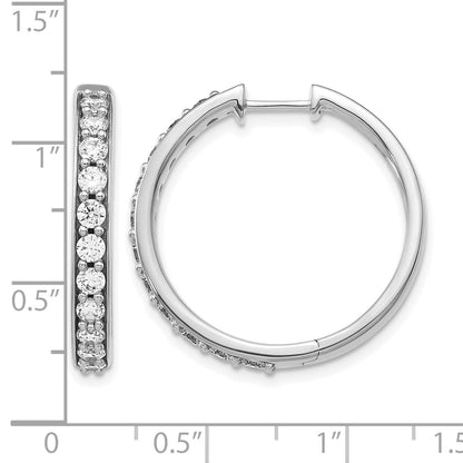 14K Weißgold Creolen mit echten Diamanten