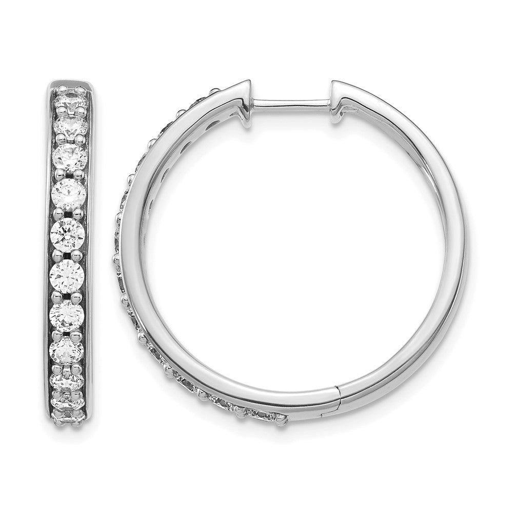 14K Weißgold Creolen mit echten Diamanten