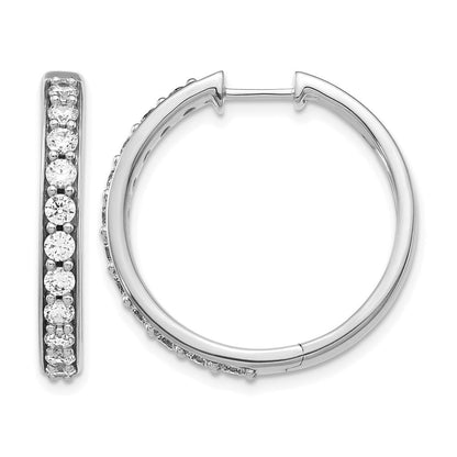 14K Weißgold Creolen mit echten Diamanten