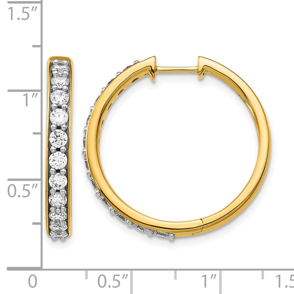 14K Gelbgold Creolen mit echten Diamanten