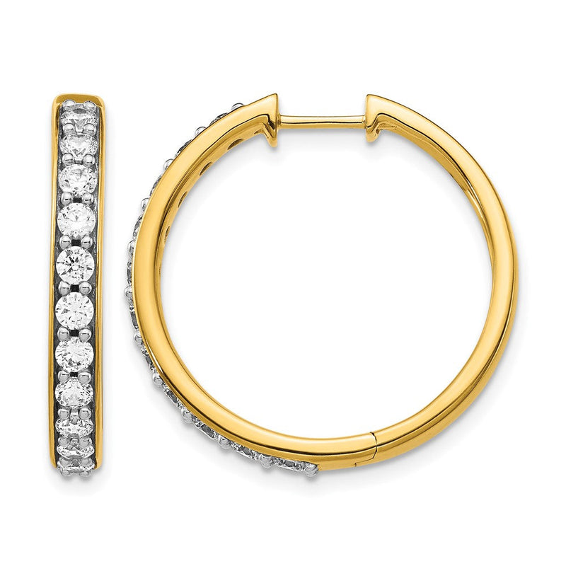 14K Gelbgold Creolen mit Scharnier, 1,5 ct. Laborgezüchtete Diamanten, VS/SI+ G+