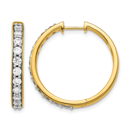 14K Gelbgold Creolen mit echten Diamanten