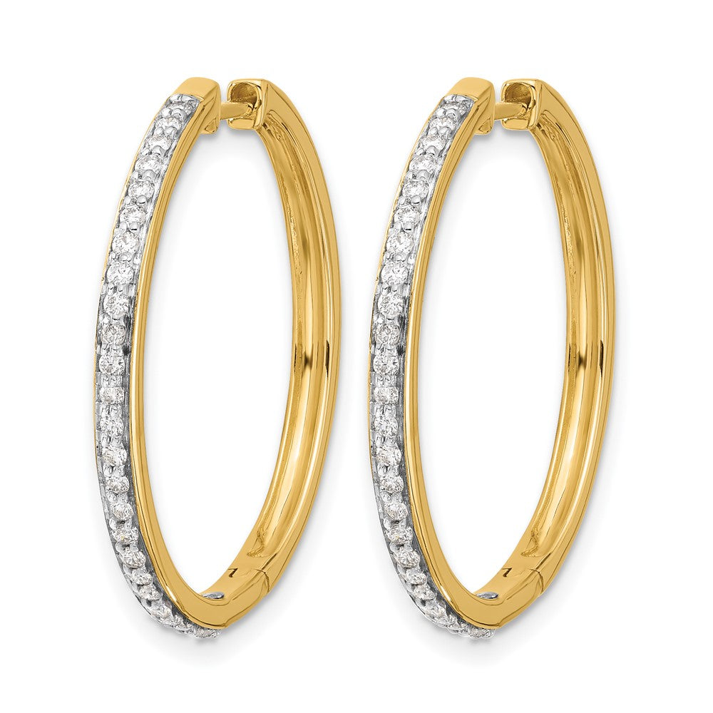 14K Gelbgold Creolen mit Klappscharnier und echten Diamanten