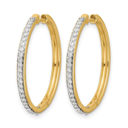 14K Gelbgold Creolen mit Klappscharnier und echten Diamanten
