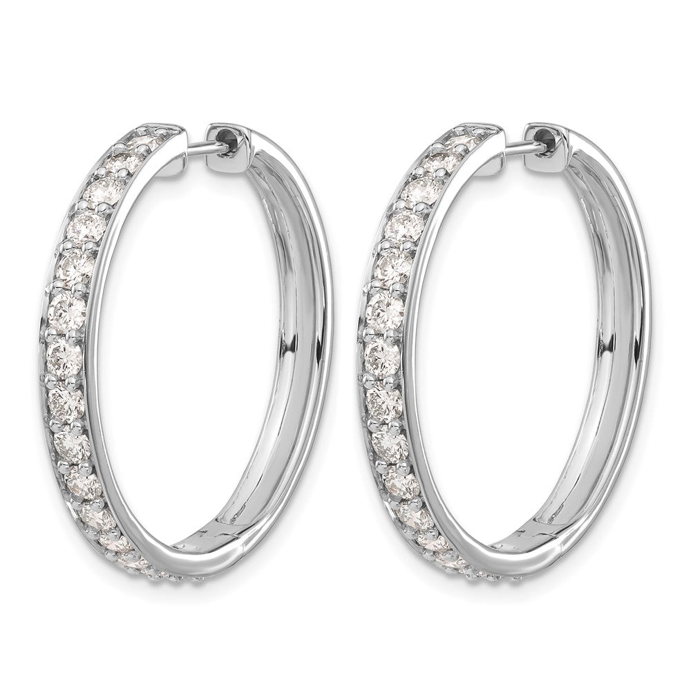 14K Weißgold Creolen mit Scharnier, Labor-gezüchtete Diamanten VS/SI FGH