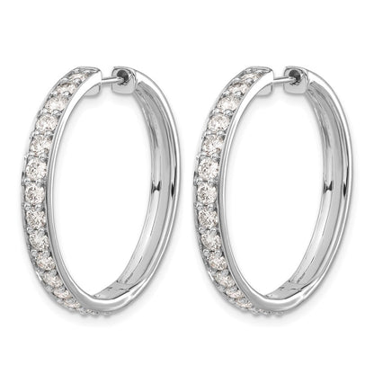 14K Weißgold Creolen mit Scharnier, Labor-gezüchtete Diamanten VS/SI FGH