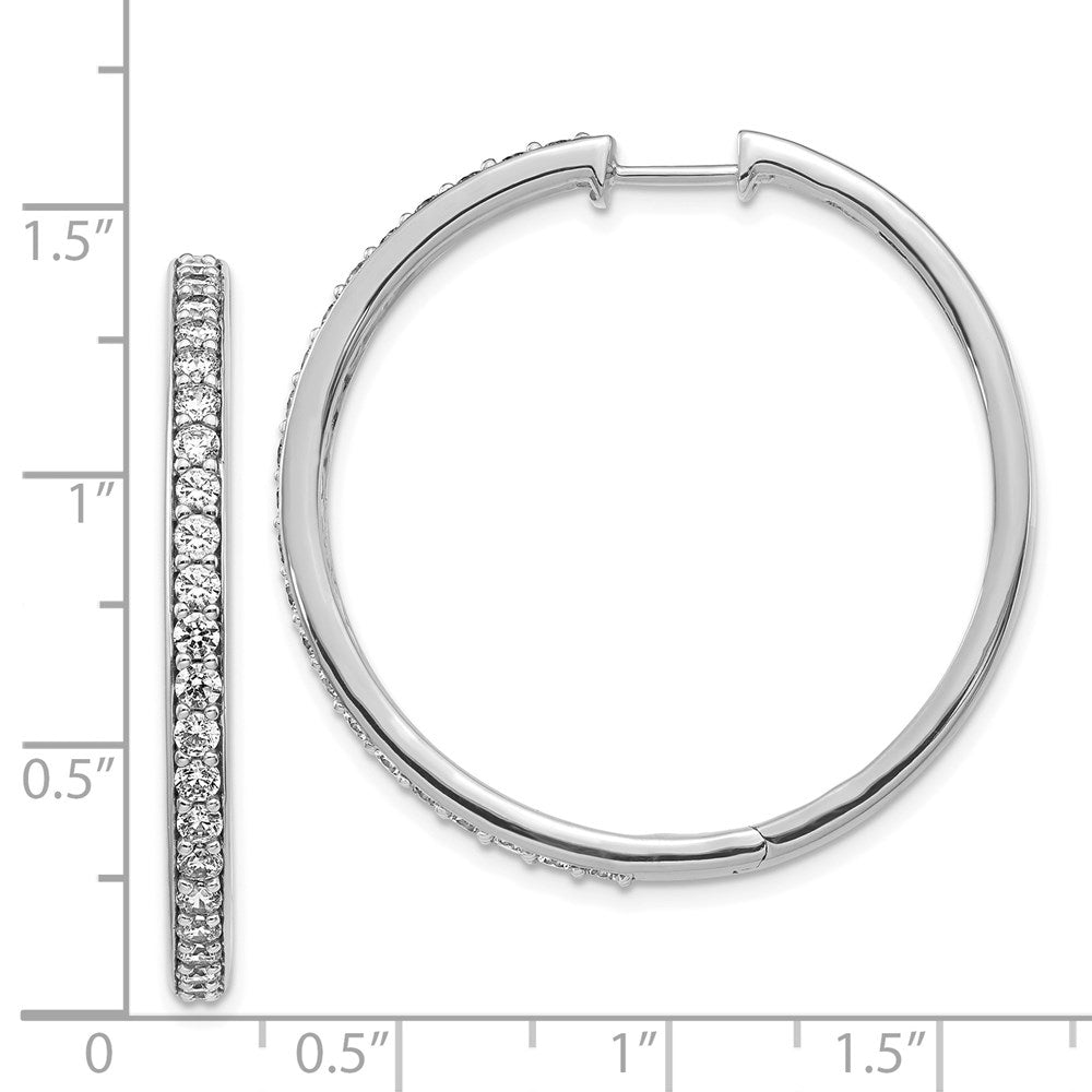 14K Weißgold Creolen mit echten Diamanten