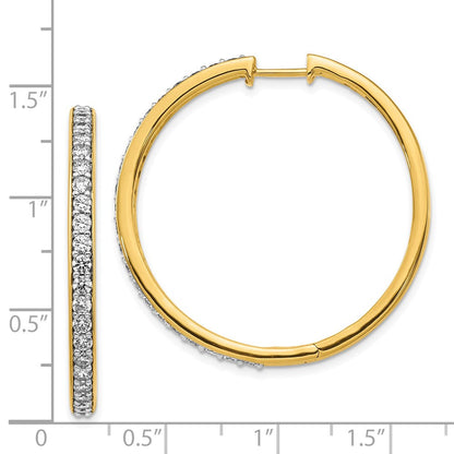 14K Gelbgold Diamant-Creolen mit echten Diamanten