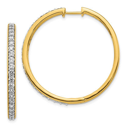14K Gelbgold Diamant-Creolen mit echten Diamanten