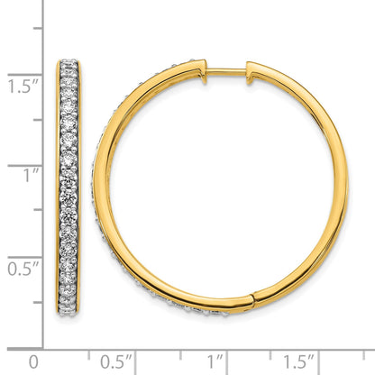 14K Gelbgold Creolen mit Scharnier und echten Diamanten