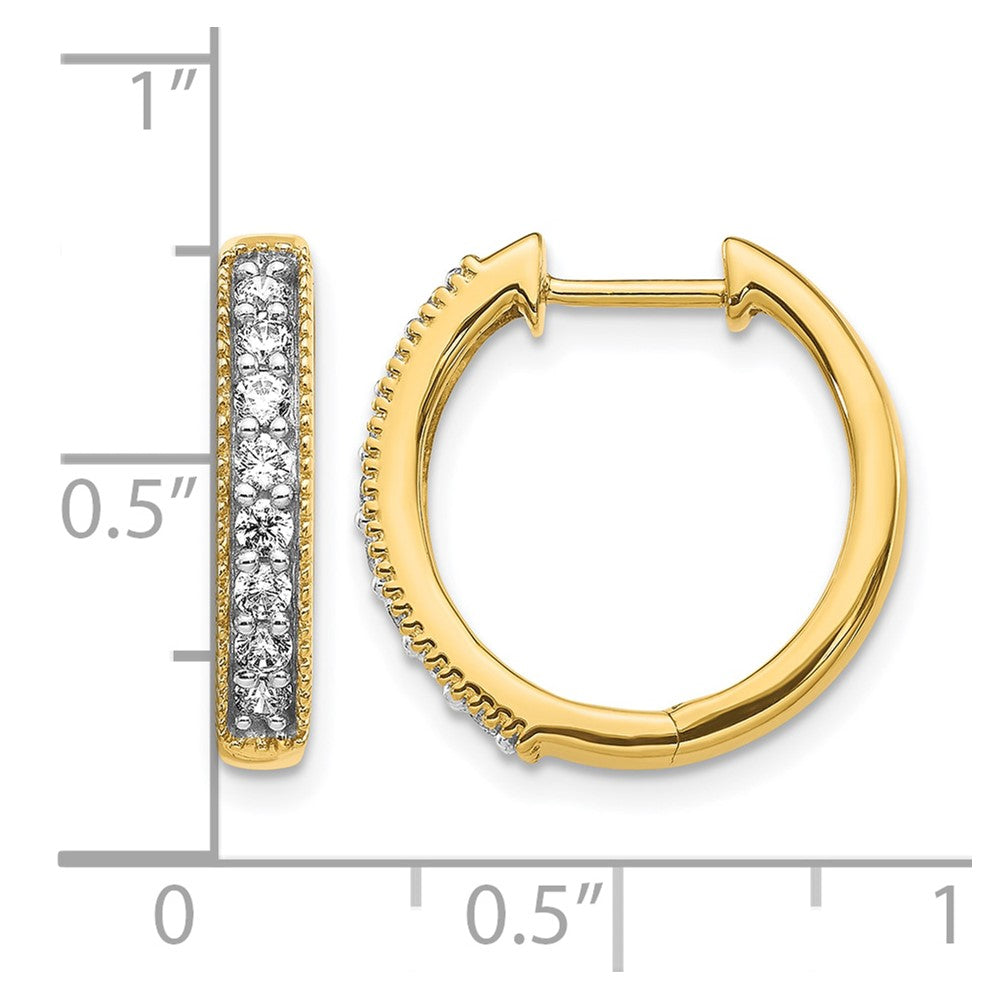 10K Gelbgold Diamant Milgrain Klappbar Creolen