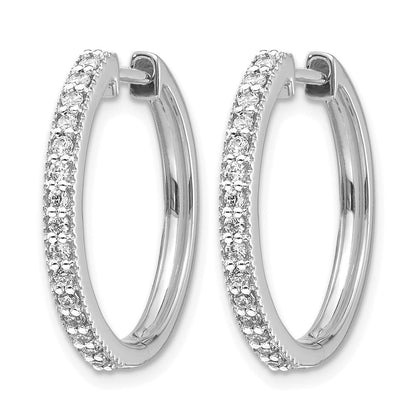 14K Weißgold Creolen mit echten Diamanten und Milgrain-Klappscharnier