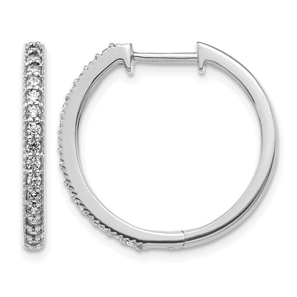 14K Weißgold Creolen mit echten Diamanten und Milgrain-Klappscharnier
