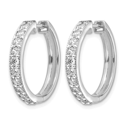 14K Weißgold Creolen mit echten Diamanten und Milgrain-Scharnier