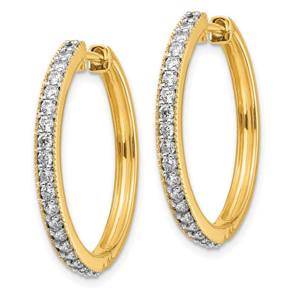 14K Gelbgold Creolen mit echten Diamanten und Millegriffel-Fassung