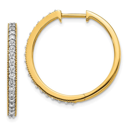 14K Gelbgold Creolen mit echten Diamanten und Millegriffel-Fassung