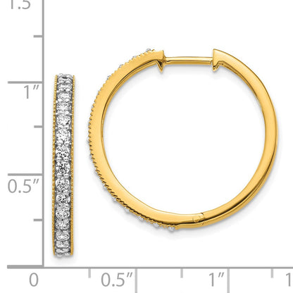 14K Gelbgold Diamant-Creolen mit Milgrain-Fassung