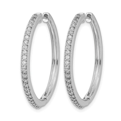 14K Weißgold Diamant-Creolen mit Milgrain und Klappscharnier