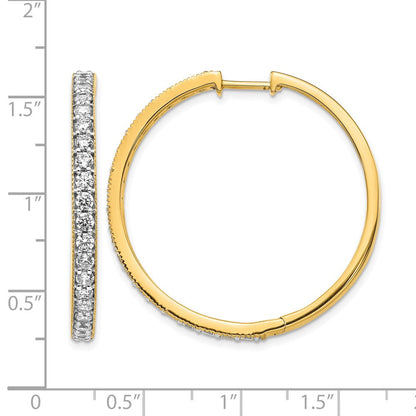 14K Gelbgold Creolen mit echten Diamanten und Milgrain-Scharnier