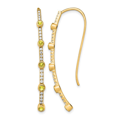 14K Gelbgold Laborgezüchteter Diamant VS/SI+ G+ Synthetischer Gelber Saphir Fadenohrringe
