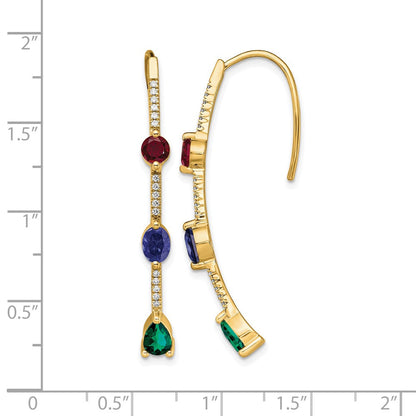 14K Gelbgold Laborgezüchtete Diamanten VS/SI FGH Fadenohrringe