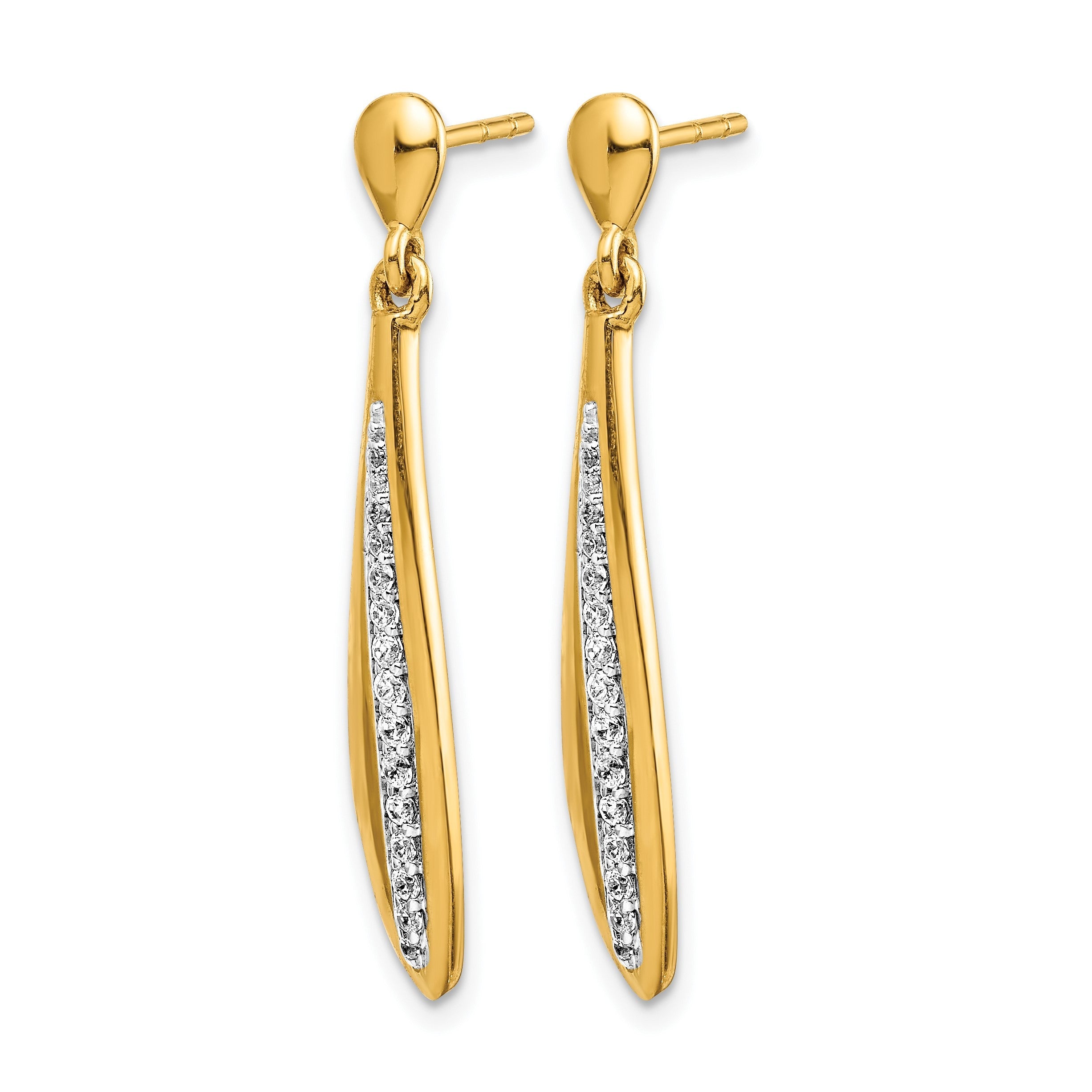 14K Gelbgold-Ohrstecker mit echten Diamanten