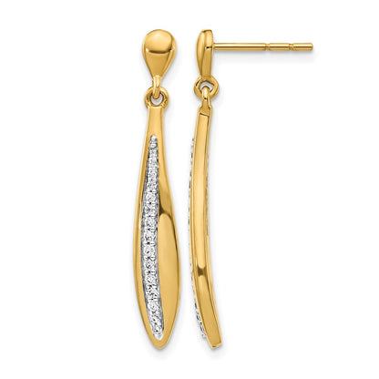 14K Gelbgold-Ohrstecker mit echten Diamanten