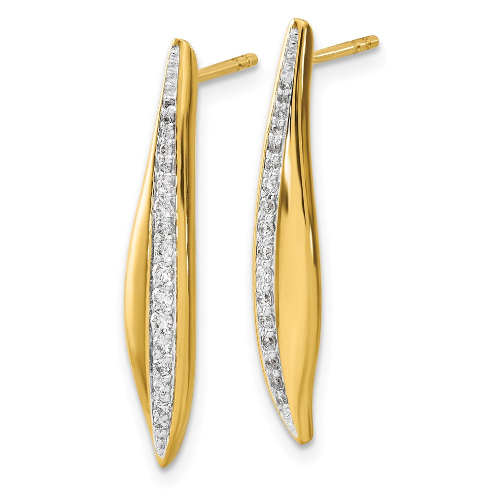 14K Gelbgold Ohrstecker mit echten Diamanten