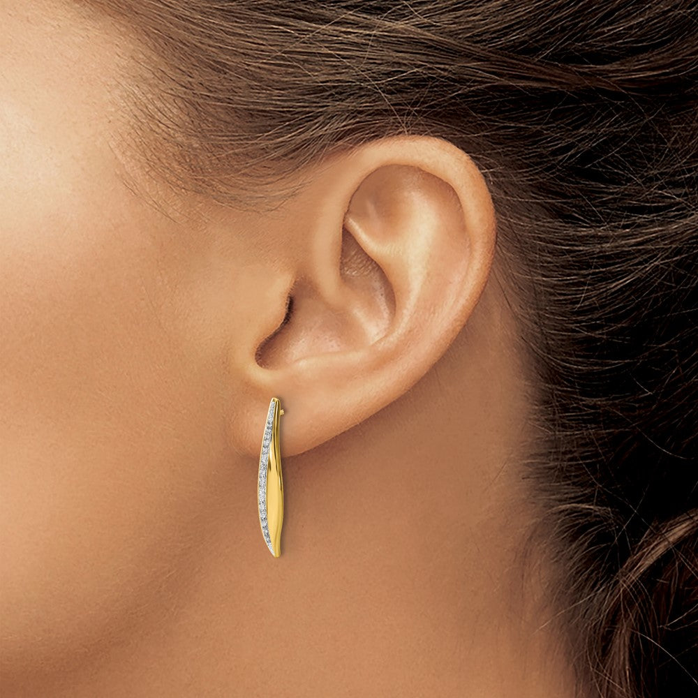 14K Gelbgold Ohrstecker mit echten Diamanten