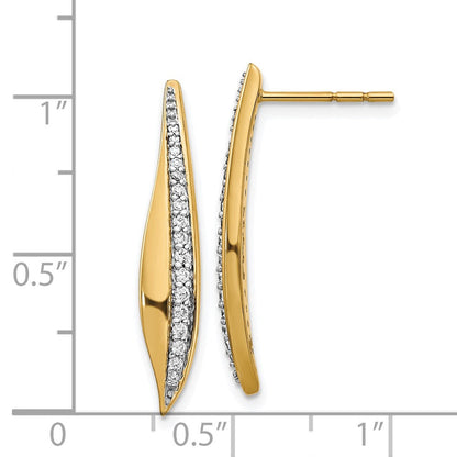 14K Gelbgold Ohrstecker mit echten Diamanten