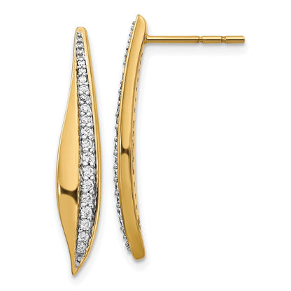 14K Gelbgold Ohrstecker mit echten Diamanten
