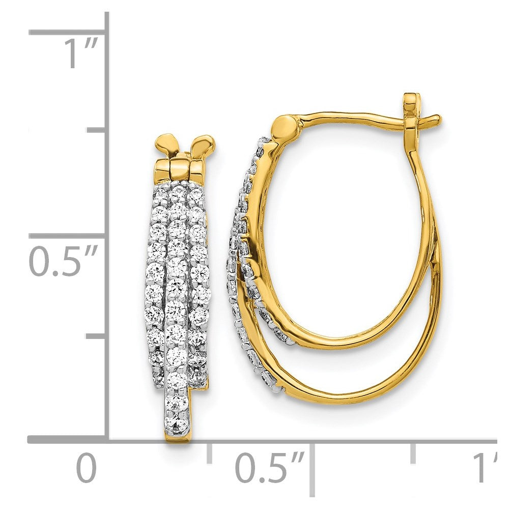 14K Gelbgold Diamant-Creolen