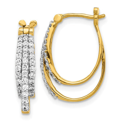 14K Gelbgold Diamant-Creolen