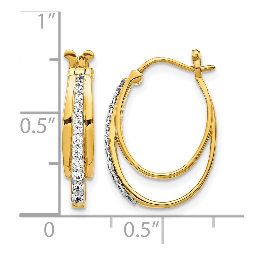 10K Gelbgold Diamant Creolen