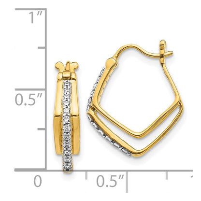 14K Gelbgold Creolen mit echten Diamanten