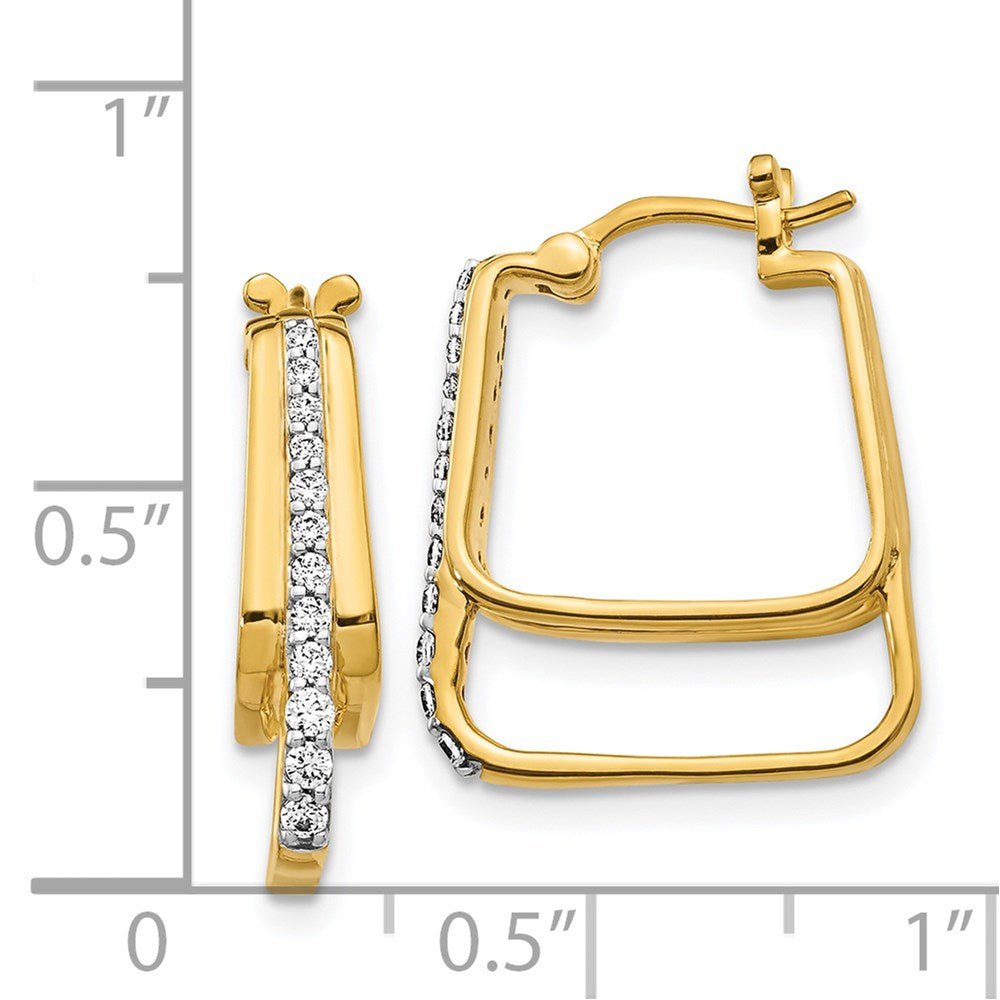 14K Gelbgold Diamant-Creolen mit echten Diamanten